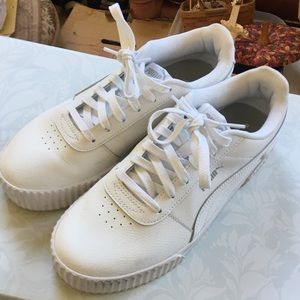 PUMA Carina Platform White Sneakers Womens 10